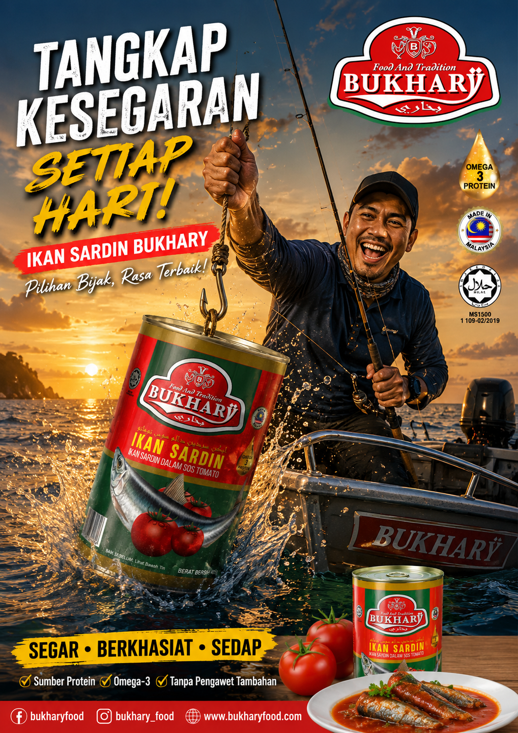 Carton Sardin Dalam Tomato Sos - BUKHARY 425g x 24